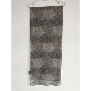 Cejon Acessories Inc Scarf 100%Silk Brown Animal Print Geometr Rectangle MobWife